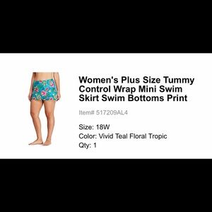 Women's Plus Size Tummy Control Mini Swim Skirt